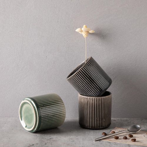 Lot De 4 Tasses Noir - "charbon"