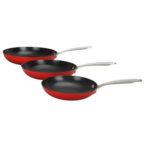 Set De 3 Poêles Rouge 20/24/28cm - " Red Airiron"