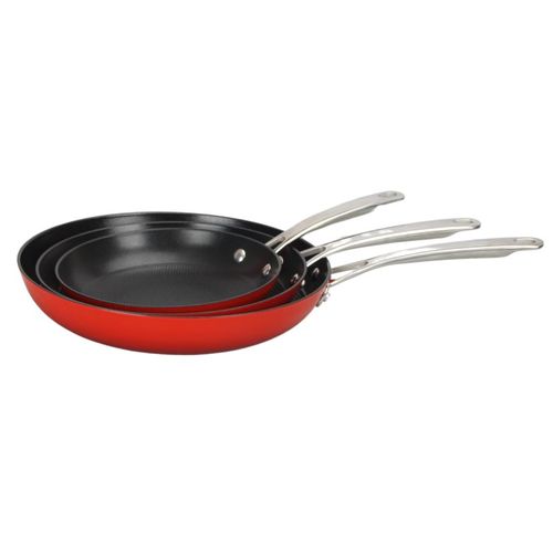 Set De 3 Poêles Rouge 20/24/28cm - " Red Airiron"