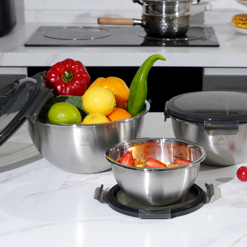 Set De 3 Bols Inox 20/24/28cm - "pique-nique"