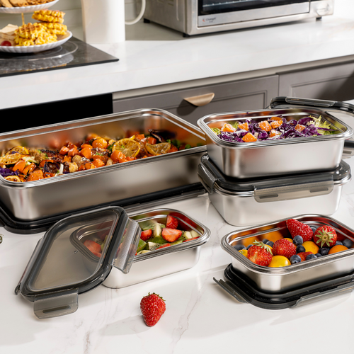 5 Boîtes Rectangulaires Inox