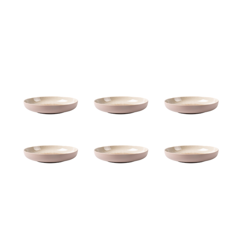 Lot De 6 Assiettes Creuses Taupe - "iris"