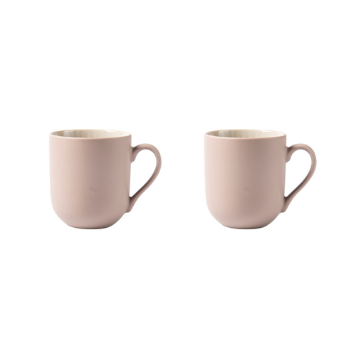 Lot De 2 Mugs Taupe - "iris"