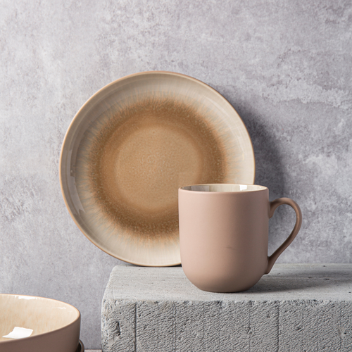 Lot De 2 Mugs Taupe - "iris"