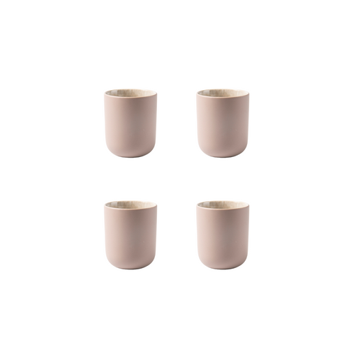 Lot De 4 Tasses Taupe - "iris"