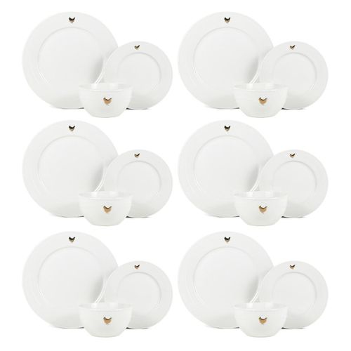 Service 18 Pièces Blanc Et Or - "gallus"