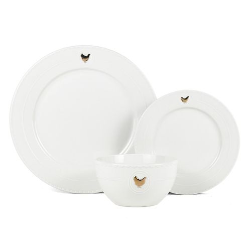 Service 18 Pièces Blanc Et Or - "gallus"