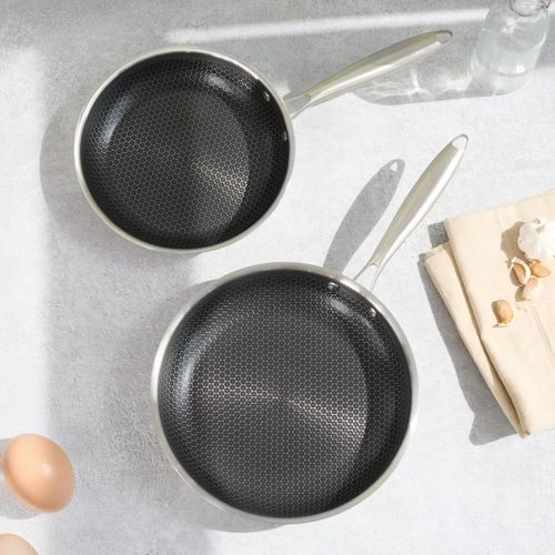 Set De 2 Poêles 24/28cm Triplex - "blacksteel"