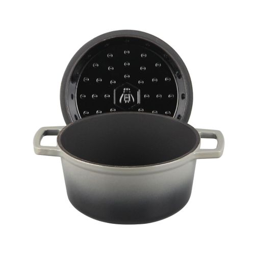 Cocotte En Fonte Ronde 20cm - "masseiron Ardoise"