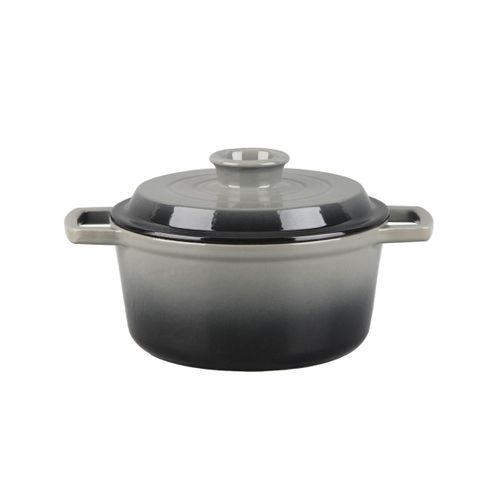 Cocotte En Fonte Ronde 20cm - "masseiron Ardoise"