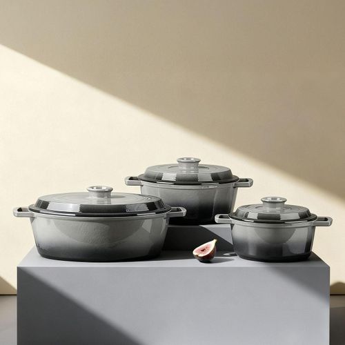 Cocotte En Fonte Ovale 33cm - "masseiron Ardoise"