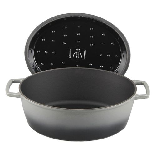Cocotte En Fonte Ovale 33cm - "masseiron Ardoise"