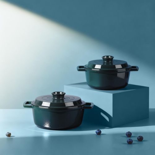 Cocotte En Fonte Ronde 25cm - "masseiron Emeraude"