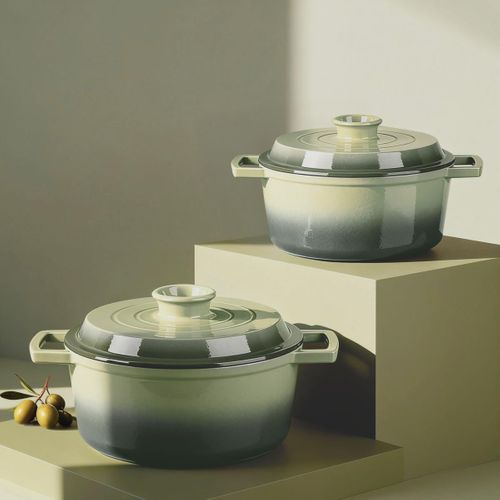 Cocotte En Fonte Ronde 20cm - "masseiron Olivine"