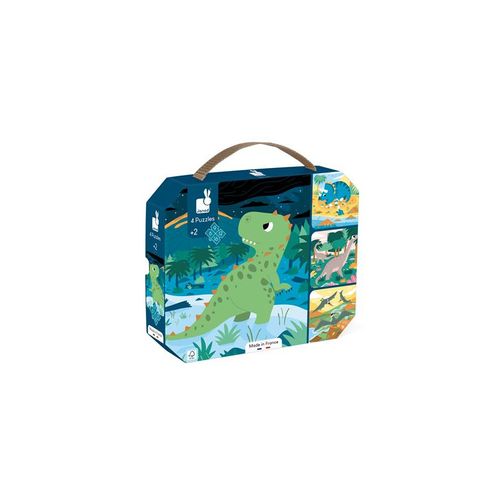 4 Puzzles Dinosaures Évolutifs Version Made In France De 6 à 16 Pièces