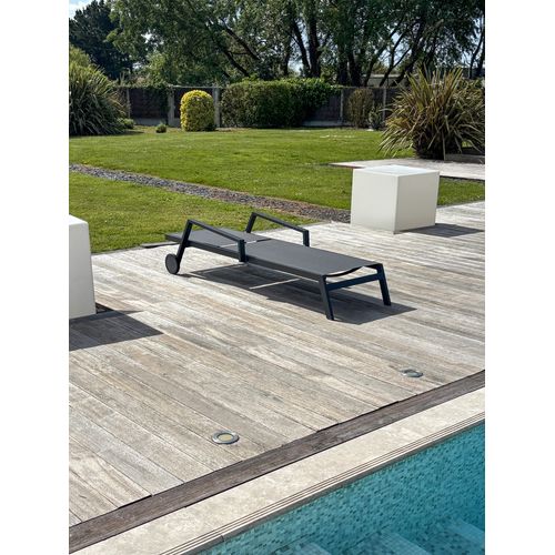 Bain De Soleil Ibiza En Aluminium Et Textilène Anthracite - Ibiza