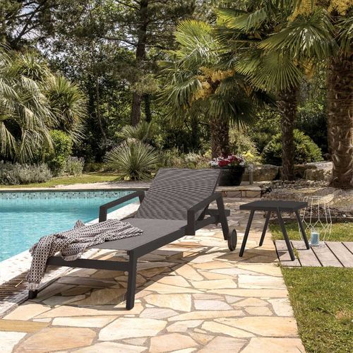 Bain De Soleil Ibiza En Aluminium Et Textilène Anthracite - Ibiza