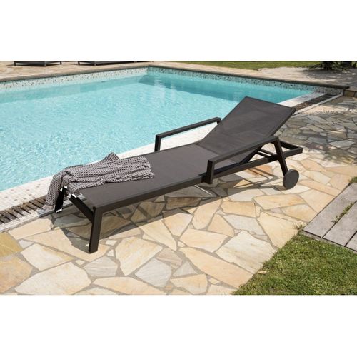 Bain De Soleil Ibiza En Aluminium Et Textilène Anthracite - Ibiza