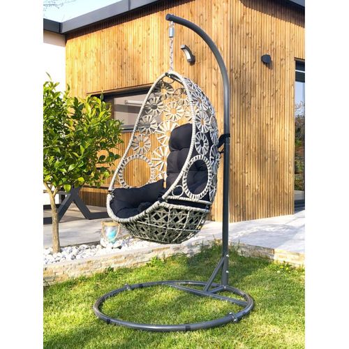 Balancelle De Jardin Samoa En Résine Tressée Crème - Samoa