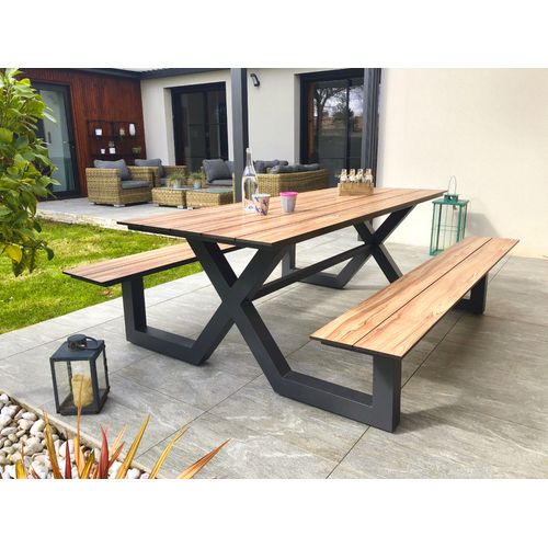 Table De Jardin Vancouver 210 Cm En Aluminium Plateau Hpl - Vancouver