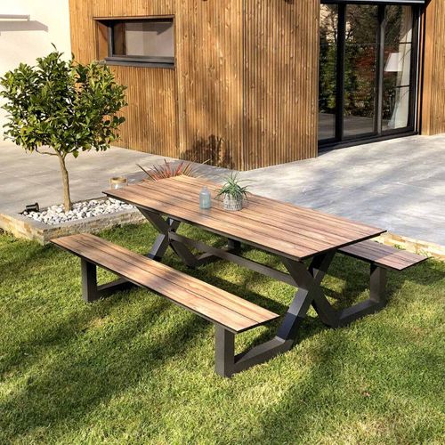 Table De Jardin Vancouver 210 Cm En Aluminium Plateau Hpl - Vancouver