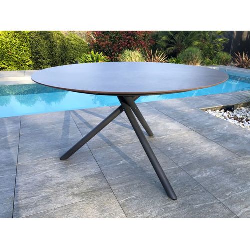 Table De Jardin Pilat Ronde En Aluminium Anthracite - Pilat