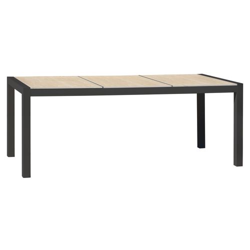 Table De Jardin Venise En Aluminium Anthracite Plateau Céramique Beige - Venise