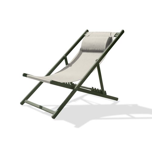 Chilienne Julia En Aluminium Kaki Et Textilène Gris - Julia