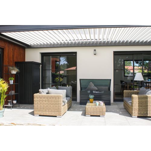 Coffre De Jardin Scatola Gris En Acier Galvanisé Anthracite 350 L - Scatola