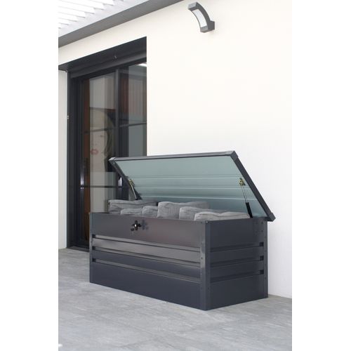 Coffre De Jardin Scatola Gris En Acier Galvanisé Anthracite 600 L - Scatola