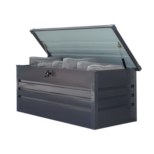 Coffre De Jardin Scatola Gris En Acier Galvanisé Anthracite 600 L - Scatola