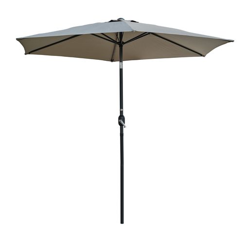 Parasol Marbella à Manivelle En Aluminium Gris Anthracite Et Polyester Kaki - Marbella