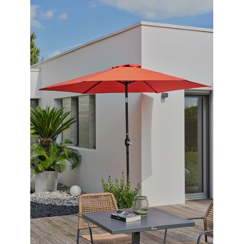 Parasol Marbella à Manivelle En Aluminium Gris Anthracite Et Polyester  - Marbella