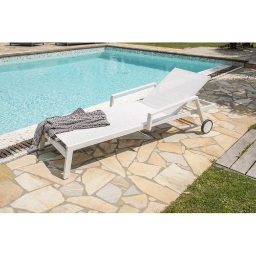 Lot De 2 Bains De Soleil Ibiza En Aluminium Et Textilène Blanc - Ibiza