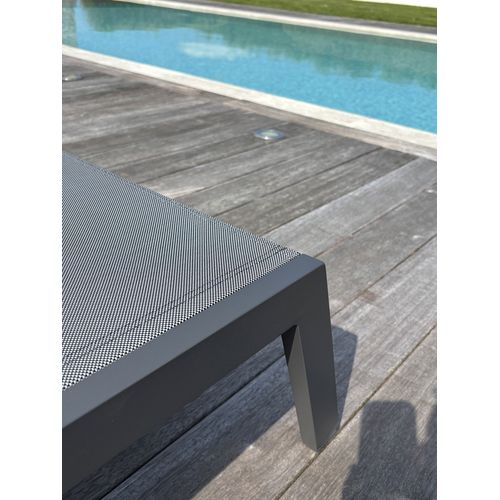 Lot De 2 Bains De Soleil Ibiza En Aluminium Et Textilène Anthracite - Ibiza