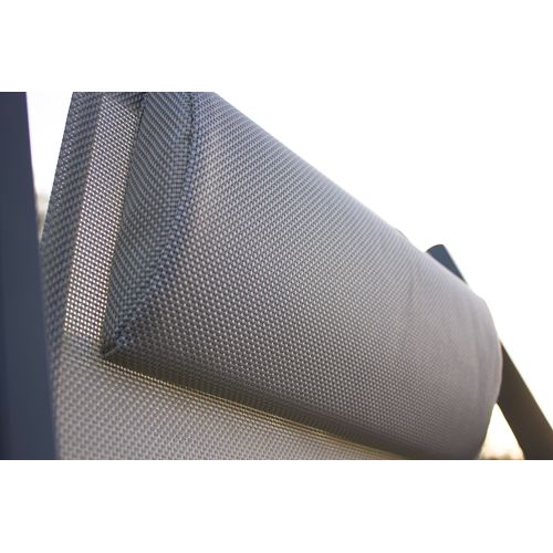 Lot De 2 Chiliennes Julia En Aluminium Anthracite Et Textilène Gris - Julia