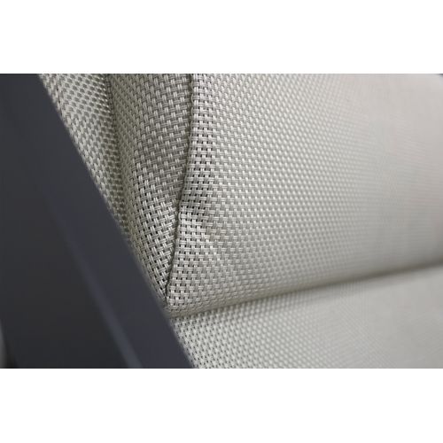 Lot De 2 Chiliennes Julia En Aluminium Anthracite Et Textilène Gris - Julia