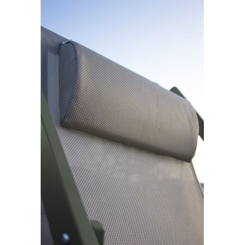 Lot De 2 Chiliennes Julia En Aluminium Kaki Et Textilène Gris - Julia