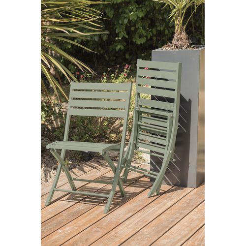 Ensemble Repas Marius 140 Cm 4 Places En Aluminium Vert Kaki - Marius