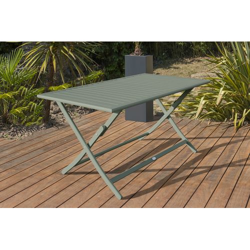 Ensemble Repas Marius 140 Cm 4 Places En Aluminium Vert Kaki - Marius