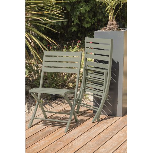 Ensemble Repas Marius 140 Cm 4 Places En Aluminium Vert Kaki - Marius
