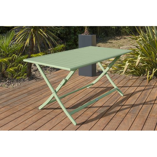 Ensemble Repas Marius 140 Cm 4 Places En Aluminium Vert Lagune - Marius