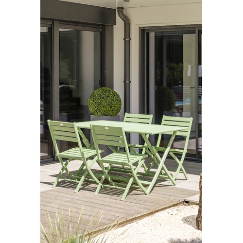 Ensemble Repas Marius 140 Cm 4 Places En Aluminium Vert Lagune - Marius