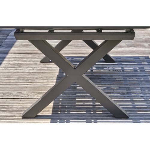 Table De Jardin En Aluminium Et Plateau Hpl Imitation Bois - Floride