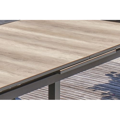 Table De Jardin En Aluminium Et Plateau Hpl Imitation Bois - Floride