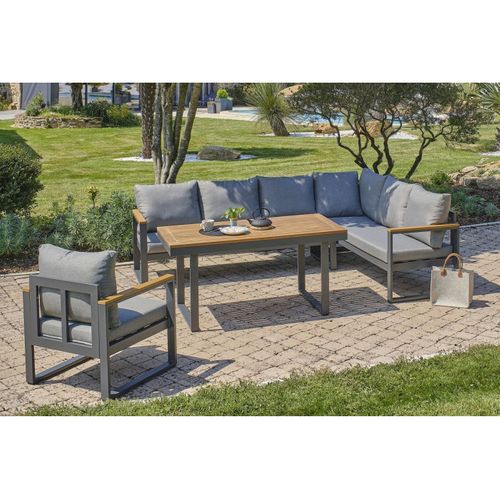 Ensemble Repas Yonaha En Aluminium Plateau Bois - Yonaha