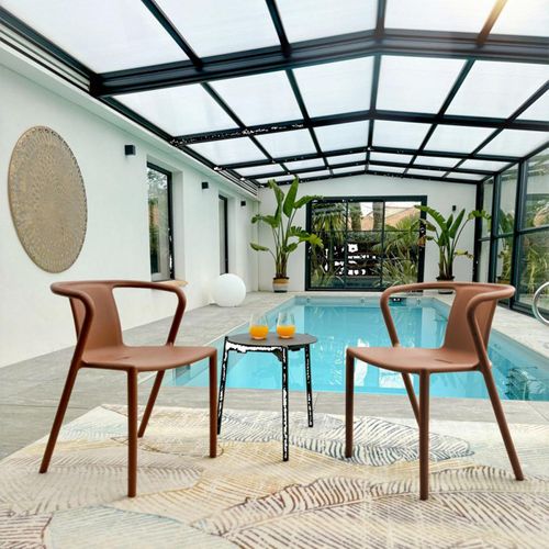 Lot De 2 Fauteuils De Jardin Diego En Polypropylène Terracotta - Diego