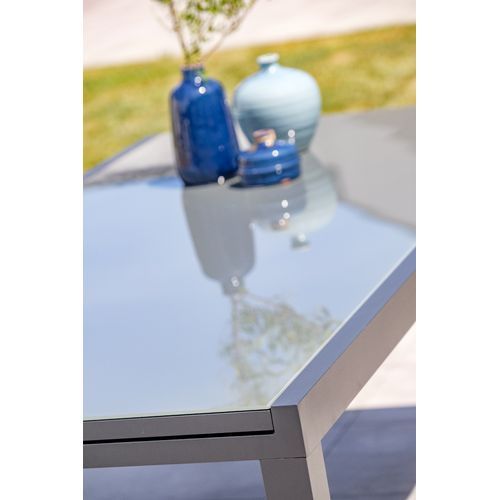 Ensemble Repas 10 Places En Aluminium Et Plateau Verre - Tolede