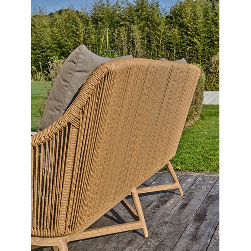 Salon De Jardin En Aluminium Aspect Bois, Teck Et Corde Tissée Palmas - Palmas