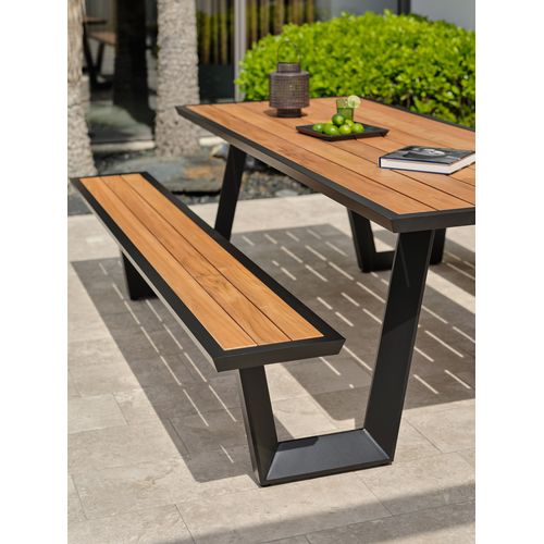 Table De Jardin Avec Bancs En Aluminium  Et Teck - Toronto